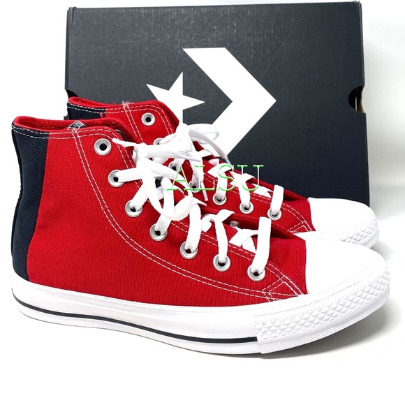 Converse Ctas High Top Enamel Red Black Women’s - Picture 2 of 12
